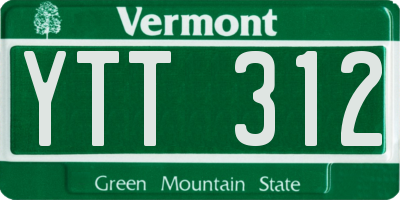 VT license plate YTT312
