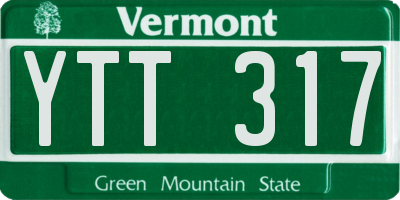 VT license plate YTT317