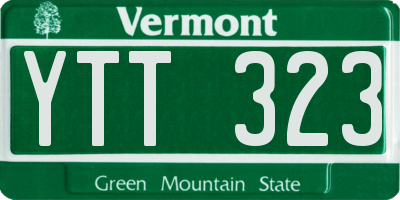 VT license plate YTT323