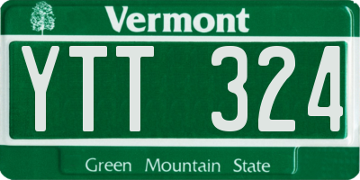 VT license plate YTT324