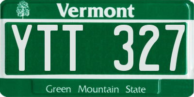 VT license plate YTT327