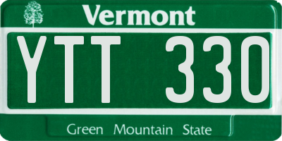 VT license plate YTT330