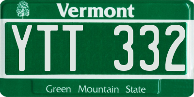 VT license plate YTT332