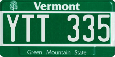 VT license plate YTT335