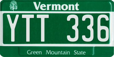 VT license plate YTT336