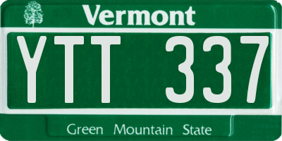VT license plate YTT337