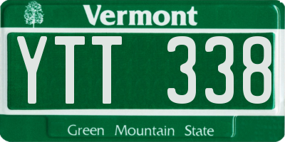 VT license plate YTT338