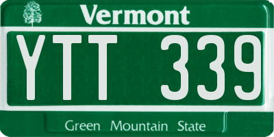 VT license plate YTT339