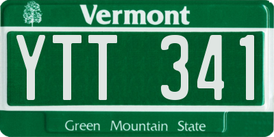 VT license plate YTT341