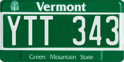 VT license plate YTT343