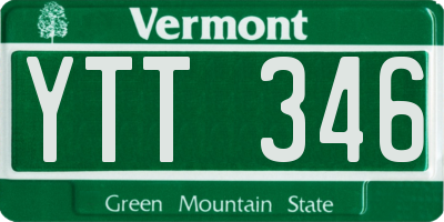 VT license plate YTT346