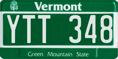 VT license plate YTT348