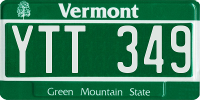 VT license plate YTT349