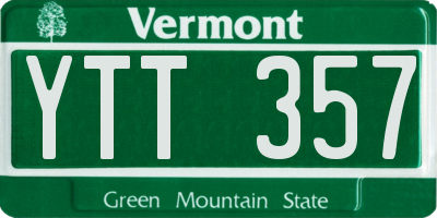 VT license plate YTT357