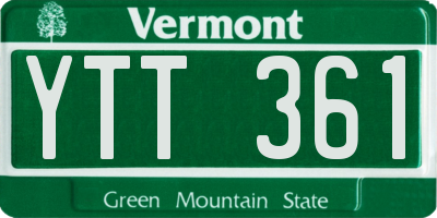 VT license plate YTT361