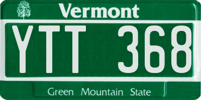 VT license plate YTT368
