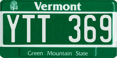 VT license plate YTT369