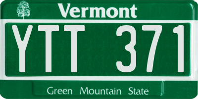 VT license plate YTT371