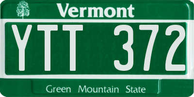 VT license plate YTT372