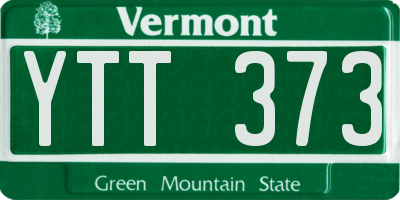 VT license plate YTT373