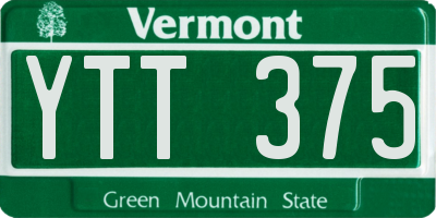 VT license plate YTT375