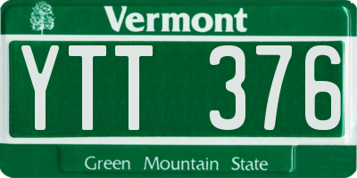VT license plate YTT376