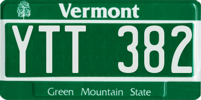 VT license plate YTT382