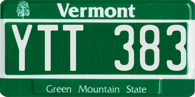 VT license plate YTT383