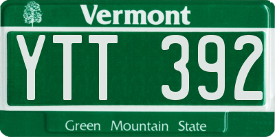 VT license plate YTT392