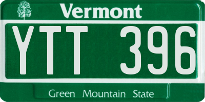 VT license plate YTT396