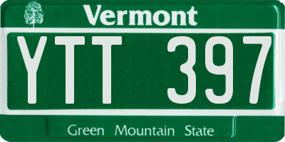 VT license plate YTT397