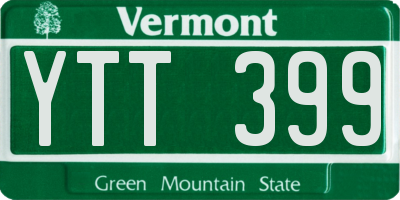 VT license plate YTT399