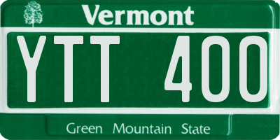 VT license plate YTT400