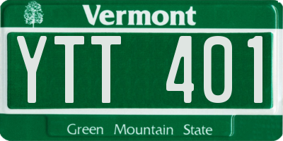 VT license plate YTT401