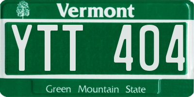 VT license plate YTT404