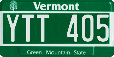 VT license plate YTT405