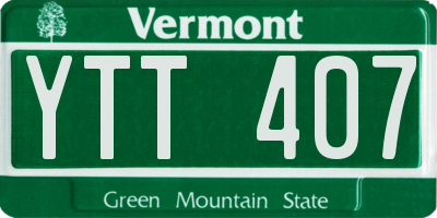 VT license plate YTT407
