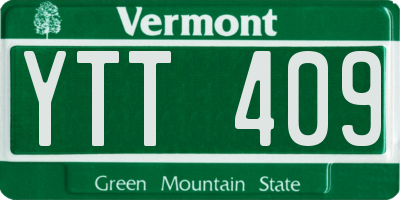 VT license plate YTT409