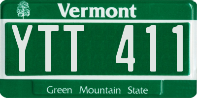 VT license plate YTT411