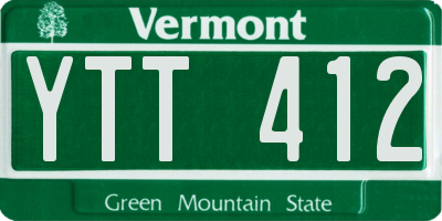 VT license plate YTT412