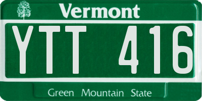 VT license plate YTT416