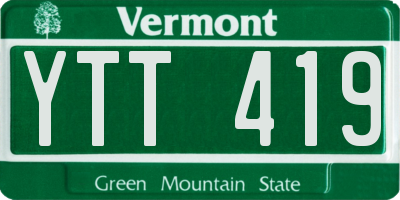 VT license plate YTT419