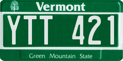 VT license plate YTT421
