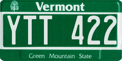 VT license plate YTT422