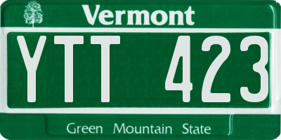 VT license plate YTT423
