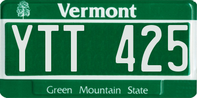 VT license plate YTT425