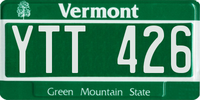VT license plate YTT426