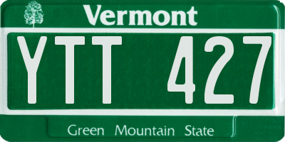 VT license plate YTT427