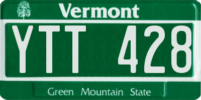 VT license plate YTT428