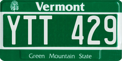 VT license plate YTT429